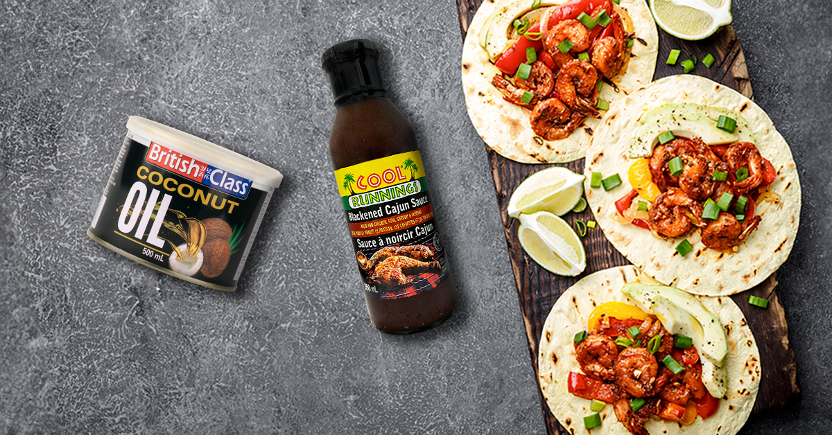 Blackened Cajun Shrimp Tacos – Cool Runnings Foods CA