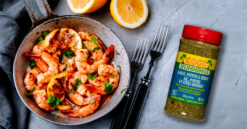 Grilled Garlic, Pepper and Herbs Prawns cool runnings